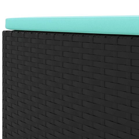 8-CZ. ZESTAW WYPOCZYNKOWY DO OGRODU PODUSZKI CZARNY RATTAN PE