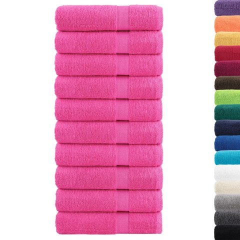 RĘCZNIKI PREMIUM SOLUND 10 SZT. RÓŻOWE 50X100CM 600 G/CM²