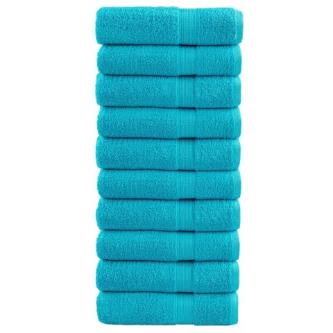 RĘCZNIKI PREMIUM SOLUND 10 SZT. TURKUSOWE 50X100CM 600 G/CM²