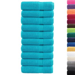 RĘCZNIKI PREMIUM SOLUND 10 SZT. TURKUSOWE 50X100CM 600 G/CM²