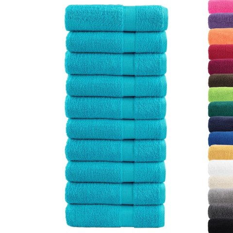 RĘCZNIKI PREMIUM SOLUND 10 SZT. TURKUSOWE 50X100CM 600 G/CM²