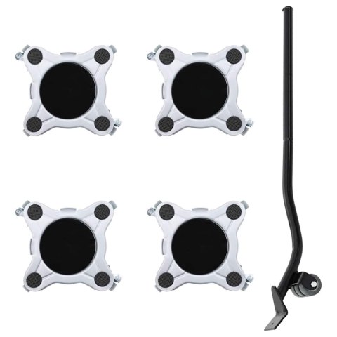 ROLKI MEBLOWE 4 SZT. Z PODNOŚNIKIEM 15,5X15,5X5,5CM 1000KG