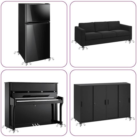 ROLKI MEBLOWE 4 SZT. Z PODNOŚNIKIEM 15,5X15,5X5,5CM 1000KG