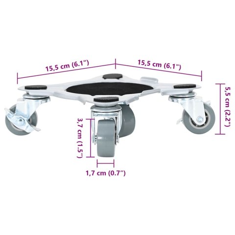 ROLKI MEBLOWE 4 SZT. Z PODNOŚNIKIEM 15,5X15,5X5,5CM 1000KG