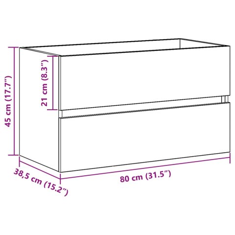 SZAFKA POD UMYWALKĘ CZARNY DĄB 80X38,5X45CM