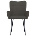 KRZESŁA STOŁOWE 2 SZT. CIEMNOSZARE AKSAMITNE