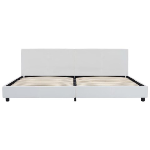 RAMA ŁÓŻKA BIAŁA SZTUCZNA SKÓRA 180X 200CM