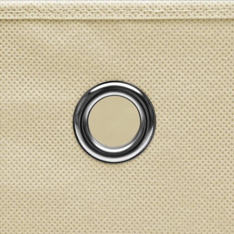 PUDEŁKA Z POKRYWAMI 10 SZT. 28X28X28CM KREMOWE