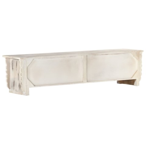 SZAFKA POD TV BIAŁA 140X30X35CM LITE DREWNO MANGO