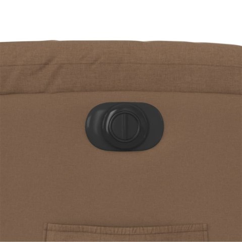 ELEKTRYCZNY FOTEL ROZKŁADANY BRĄZOWY OBITY TKANINĄ