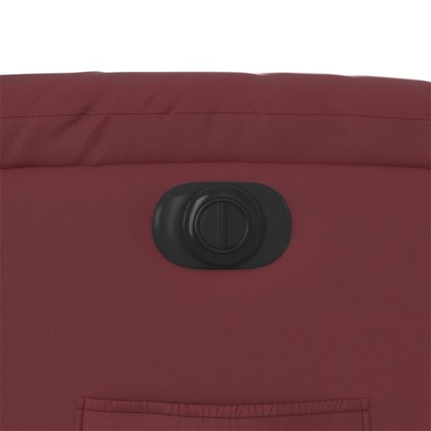 ELEKTRYCZNY FOTEL ROZKŁADANY WINNA CZERWIEŃ SZTUCZNA SKÓRA