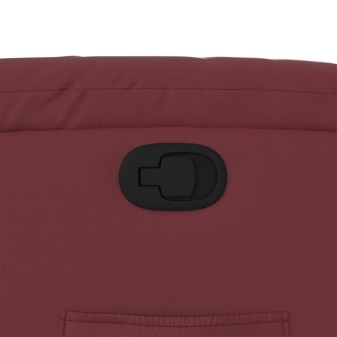 VidaXL Podnoszony fotel rozkładany, winna czerwień, sztuczna skóra