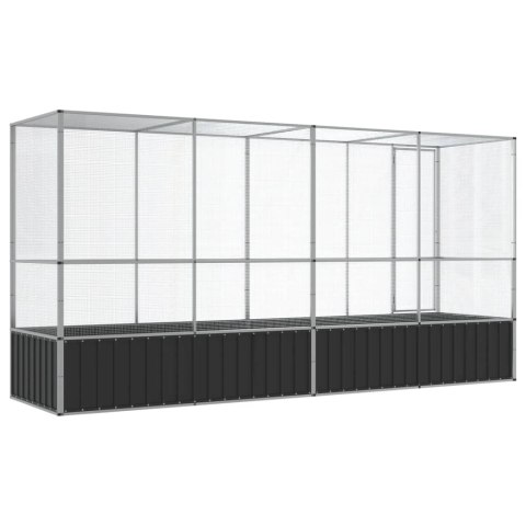 WOLIERA PTASZARNIA DLA PTAKÓW Z PRZEDŁUŻENIEM 418,5X107X212CM STAL