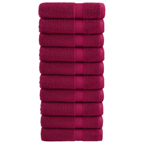RĘCZNIKI PREMIUM SOLUND 10 SZT. BORDOWE 50X100CM 600 G/CM²