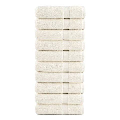 RĘCZNIKI PREMIUM SOLUND 10 SZT. KREMOWE 70X140CM 600 G/CM²