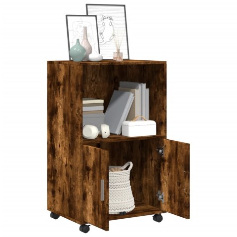 SZAFKA NA KÓŁKACH PRZYDYMIONY DĄB 55X40X91CM