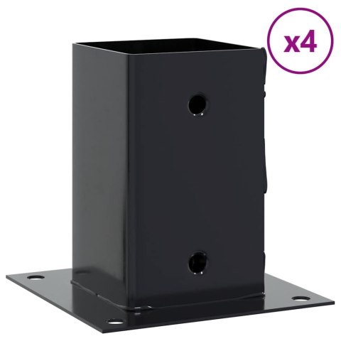 PODSTAWY SŁUPKÓW STAL OCYNK NA ALTANY PORĘCZE OGRODZENIA 4 SZT. 81X81MM