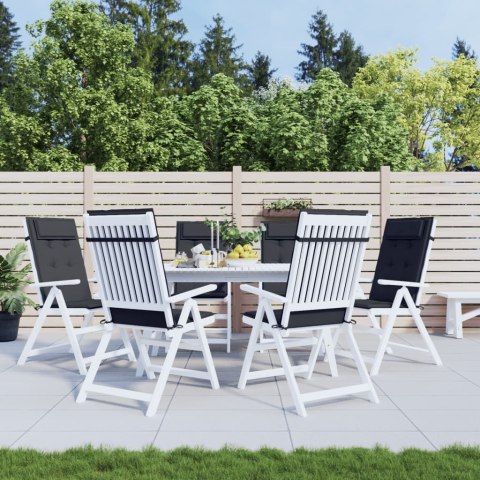 PODUSZKI NA KRZESŁA Z WYSOKIM OPARCIEM 6 SZT. CZARNE OXFORD