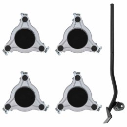 ROLKI MEBLOWE 4 SZT. Z PODNOŚNIKIEM 19X17,5X6CM STAL 1000KG