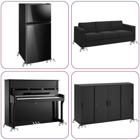 ROLKI MEBLOWE 4 SZT. Z PODNOŚNIKIEM 19X17,5X6CM STAL 1000KG