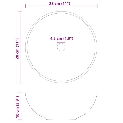 UMYWALKA POŁYSK CZARNY Ø28X10CM CERAMICZNA