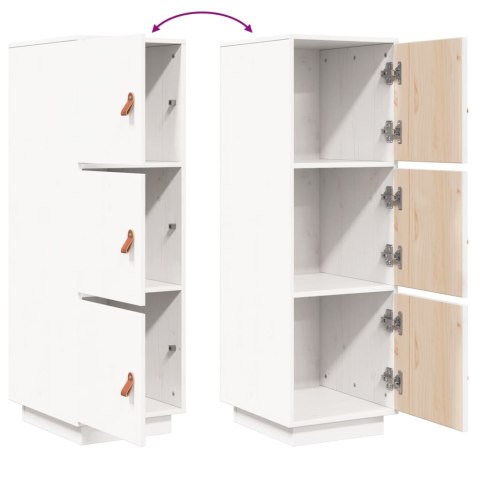 SZAFKA BIAŁA 34X40X108,5CM LITE DREWNO SOSNOWE