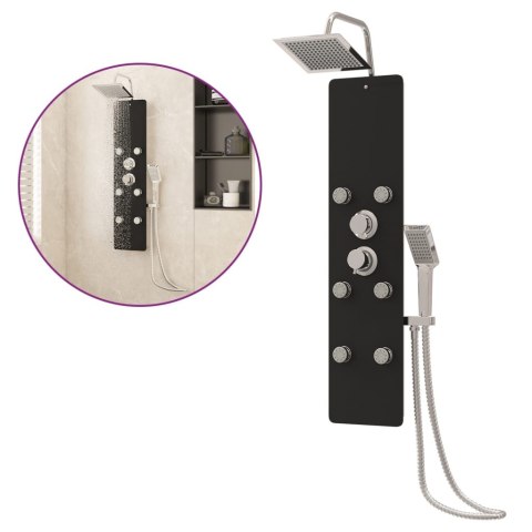 PANEL PRYSZNICOWY SZKŁO 25X47,5X130CM CZARNY