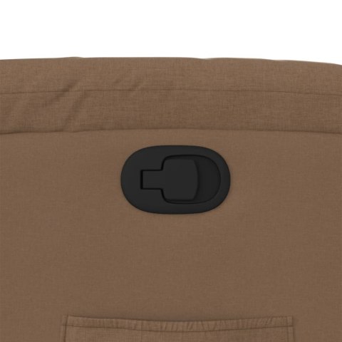 FOTEL ROZKŁADANY BRĄZOWY OBITY TKANINĄ