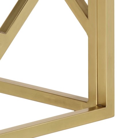 STOLIK KAWOWY, ZŁOTY, STAL NIERDZEWNA I SZKŁO HARTOWANE