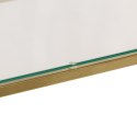 STOLIK KONSOLOWY ZŁOTY STAL NIERDZEWNA I SZKŁO HARTOWANE