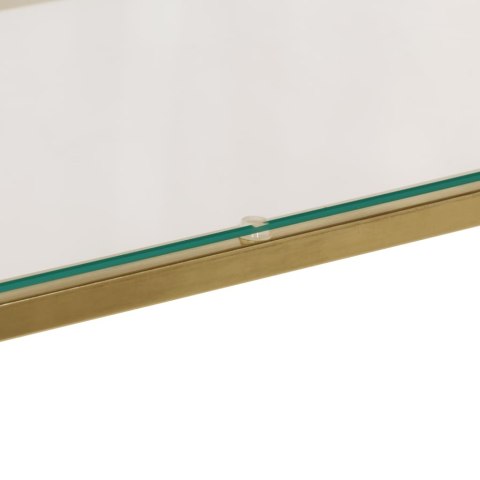 STOLIK KONSOLOWY ZŁOTY STAL NIERDZEWNA I SZKŁO HARTOWANE