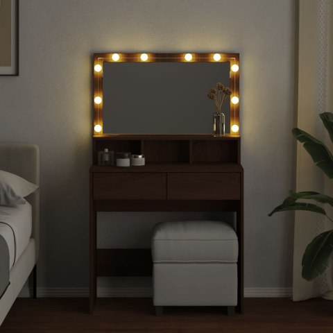 TOALETKA Z OŚWIETLENIEM LED BRĄZOWY DĄB 80X41X134,5CM