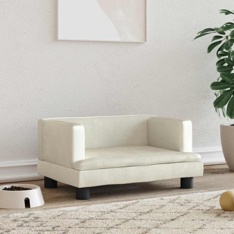 LEGOWISKO DLA PSA KREMOWE 60X40X30CM AKSAMIT