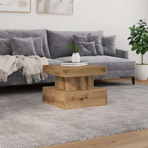 STOLIK KAWOWY Z OŚWIETLENIEM LED DĄB ARTISIAN 50X50X40CM