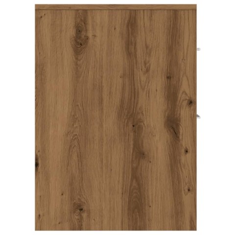 WĄSKA SZAFKA ŁAZIENKOWA NA KÓŁKACH DĄB ARTISIAN