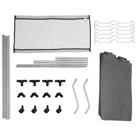 KOSZ NA PRANIE Z KÓŁKAMI 3 PRZEGRODY SZARY