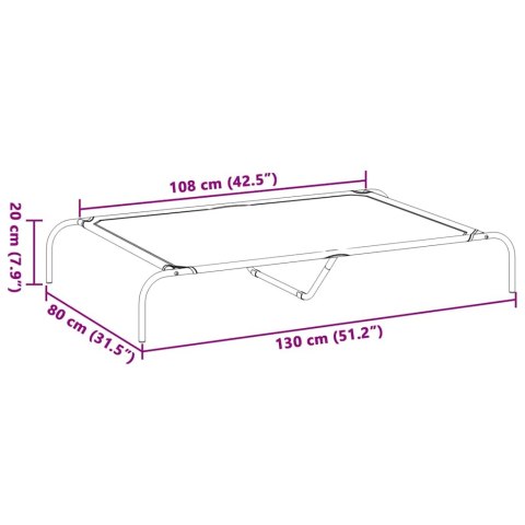 PODWYŻSZONE LEGOWISKO DLA PSA CZARNE TKANINA OXFORD I STAL