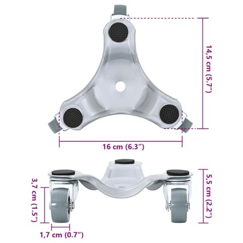 ROLKI MEBLOWE 4 SZT. 16X14,5X5,5CM STAL 180KG