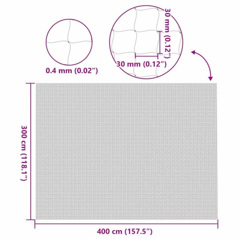 SIATKA NA BALKON DLA KOTA PTAKI GOŁĘBIE PRZEZROCZYSTA OCZKO 30MM 4X3M