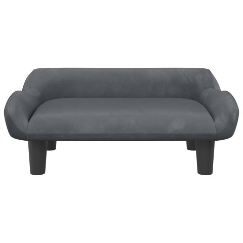 VidaXL Sofa dla dzieci, ciemnoszara, 70x40x24 cm, aksamit