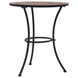 MOZAIKOWY STOLIK BISTRO POMARAŃCZOWO-SZARY 60CM CERAMICZNY