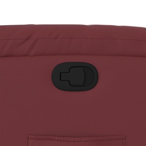 FOTEL ROZKŁADANY CZERWONE WINO SZTUCZNA SKÓRA