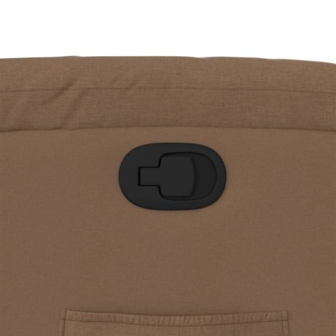 PODNOSZONY FOTEL ROZKŁADANY BRĄZOWY OBITY TKANINĄ