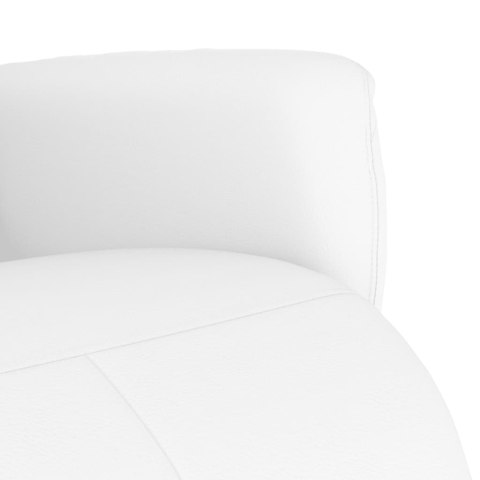 ROZKŁADANY FOTEL Z PODNÓŻKIEM BIAŁY SZTUCZNA SKÓRA