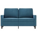 SOFA 2-OSOBOWA NIEBIESKI 120CM TAPICEROWANA AKSAMITEM