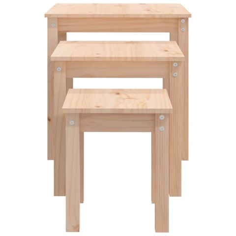 STOLIKI WSUWANE POD SIEBIE 3 SZT. LITE DREWNO SOSNOWE