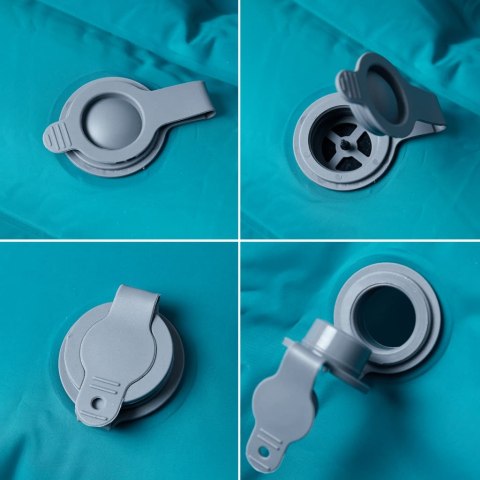 MATERAC SAMOPOMPUJĄCY Z PODUSZKAMI 2-OSOBOWY NIEBIESKI