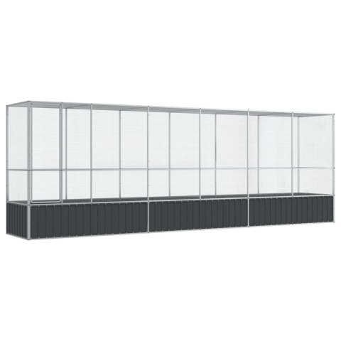 WOLIERA PTASZARNIA DLA PTAKÓW Z PRZEDŁUŻENIEM 626,5X107X212CM STAL