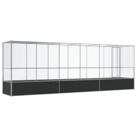 WOLIERA PTASZARNIA DLA PTAKÓW Z PRZEDŁUŻENIEM 626,5X107X212CM STAL