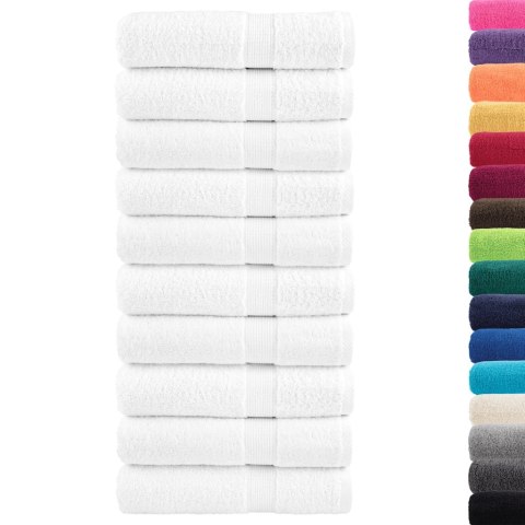 RĘCZNIKI PREMIUM SOLUND 10 SZT. BIAŁE 70X140CM 600 G/CM²